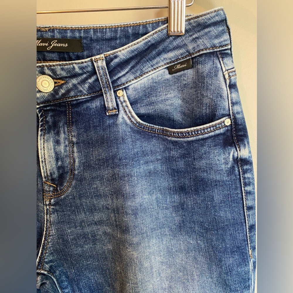 Mavi Jeans Distressed Ripped Cropped Zip Up Size 28 - Picture 2 of 12